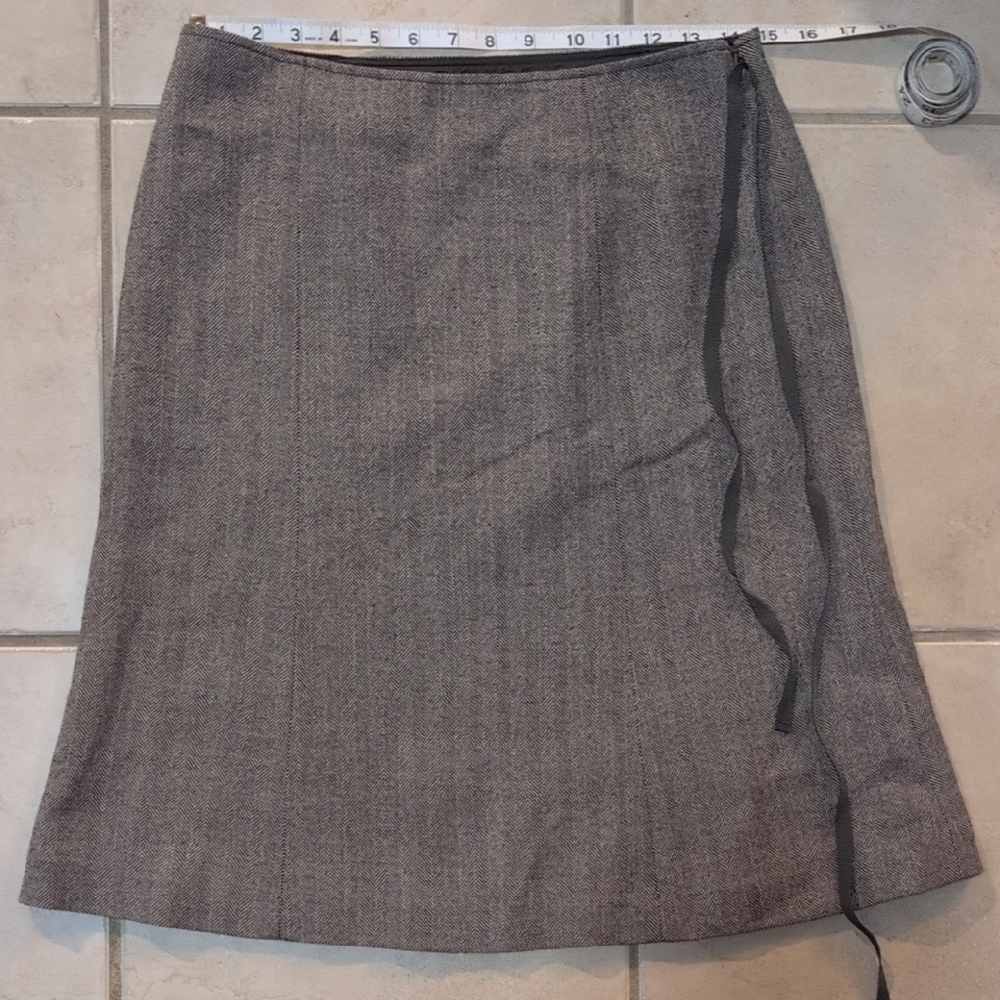 J. Crew Herringbone Wool A-Line Skirt
